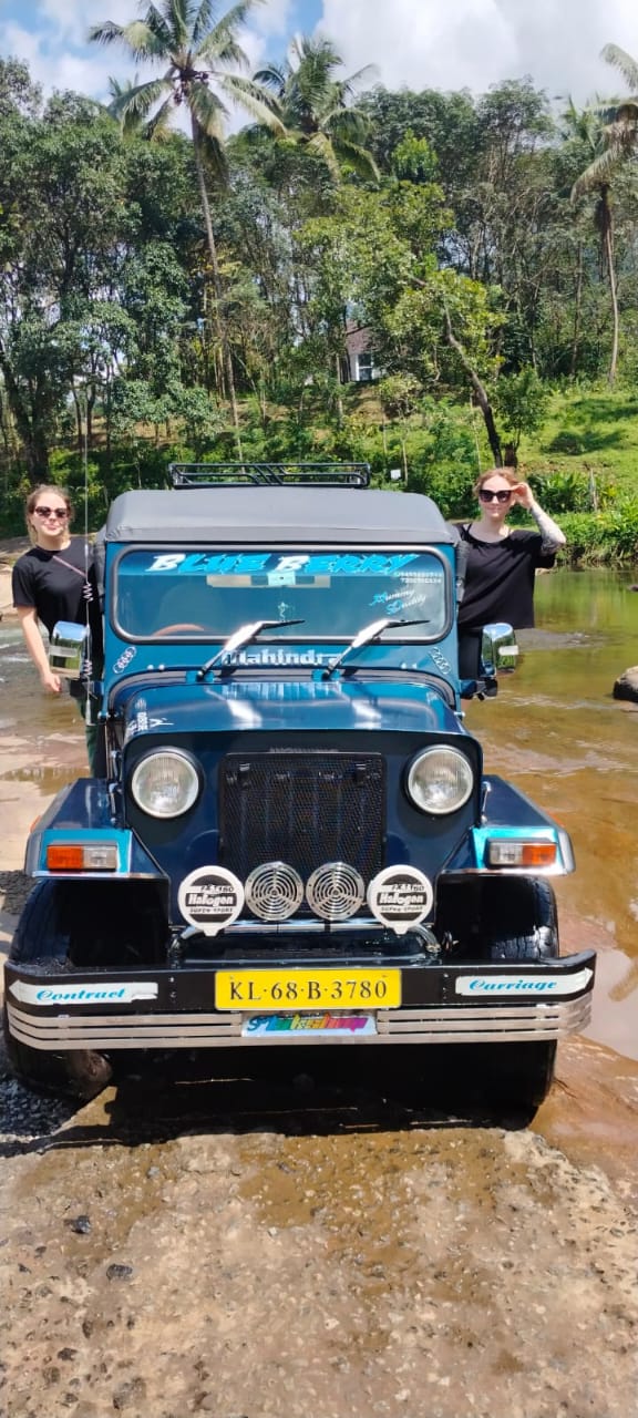 Jeep at waterfalls